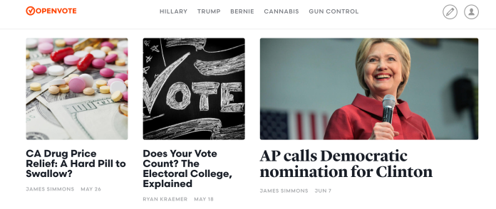 OpenVote launches a publishing platform, crowd-balloting system for political debate