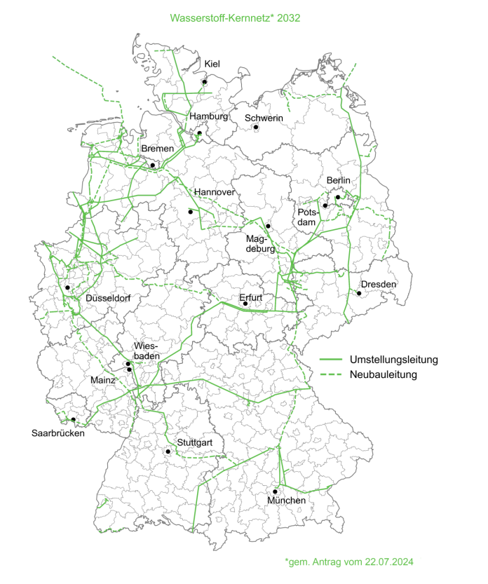 Inexperienced light for model of Germany-wide hydrogen core network